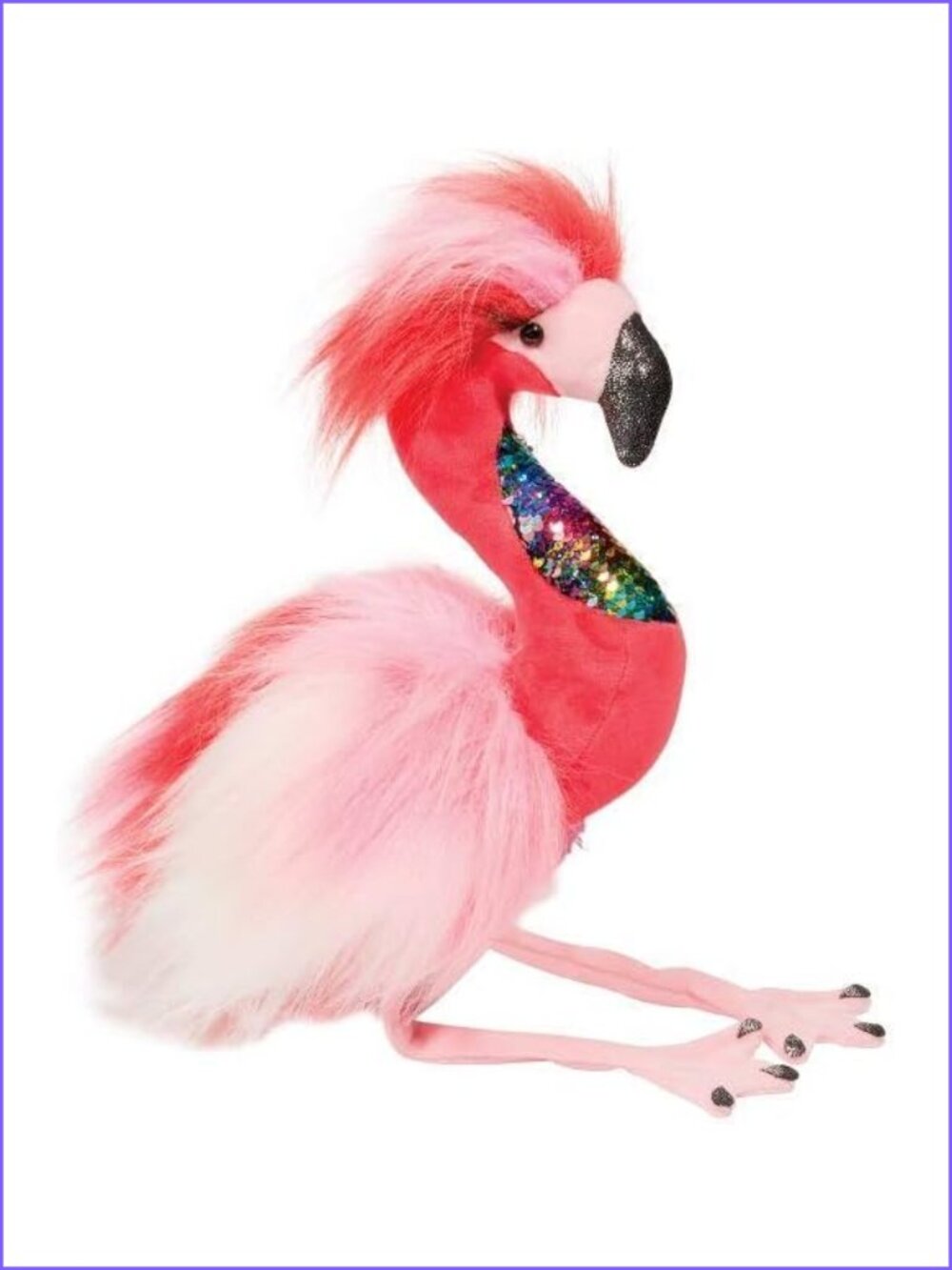 Douglas Plush Flamingo Phyllis Rainbow Fuzzle Stuffed Animal  New w/Tag